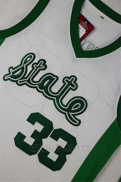 Camiseta NCAA Michigan State Spartans Magic Johnson #33 Retro Blanco